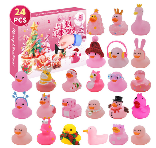 24 Pcs Christmas Rubber Ducks Advent Calendar