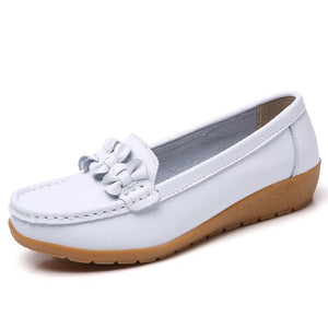Women Solid Color Bowknot Casual Loafers