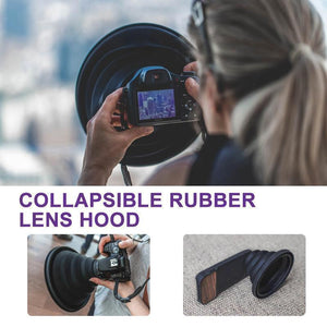 Flexible Telescopic lens hood for phone or camera
