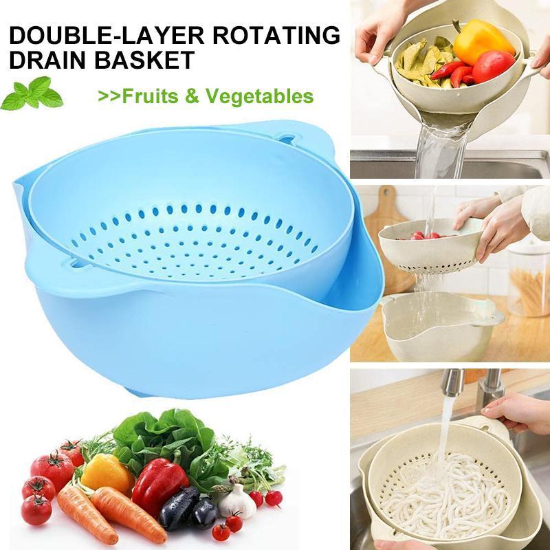 Double-layer Rotating Drain Basket
