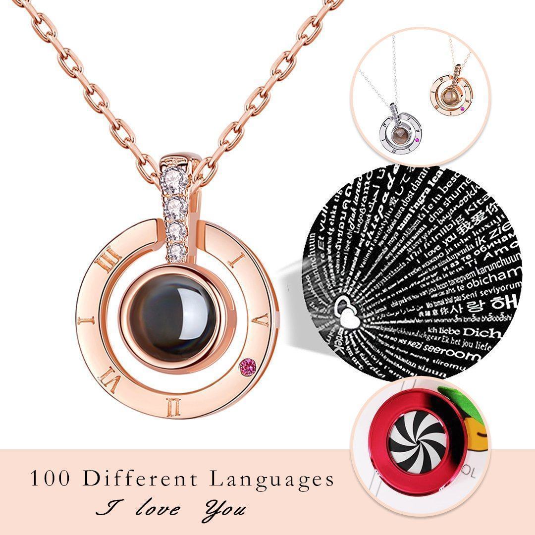 100 Languages "I LOVE YOU" Necklace & Ring（adjustable）