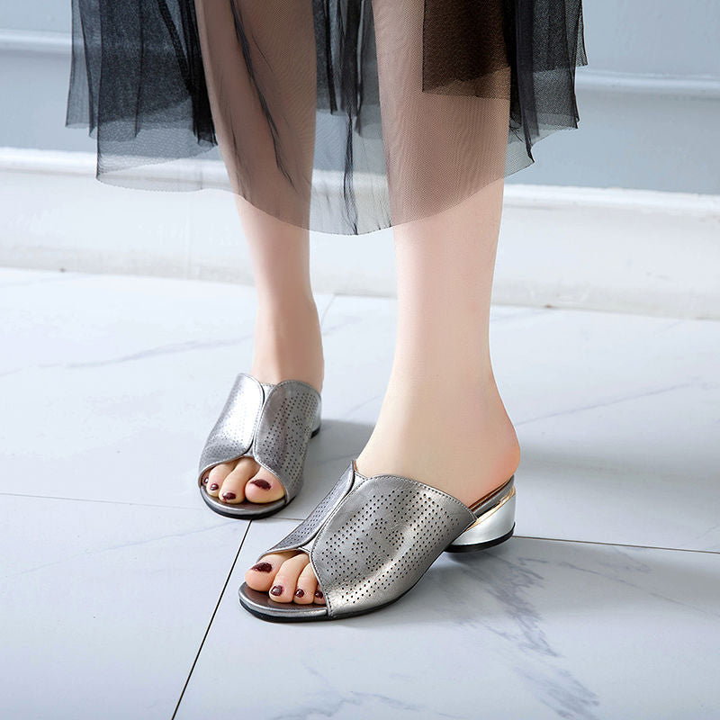 Fish Mouth Soft Leather Sandals