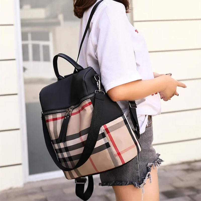 Plaid Dual-purpose Backpack for Women