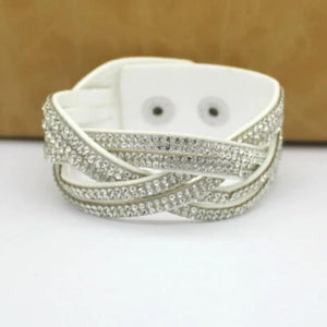Women High Quality Rhinestone Wrap Charm Crystal Bracelet