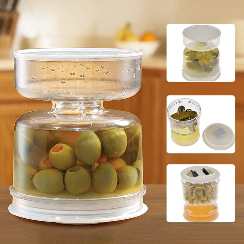 🔥2023 Hot Sale🔥Pickle and Olives Jar Container with Strainer