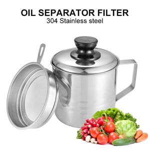 Home Grease Container With Strainer