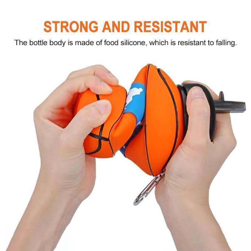 Compressible Silicone Sports Drinking Bottle With Straw