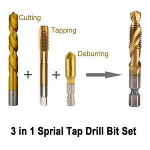 (🔥ON SALE AT 50%OFF)6 Piece Metric Thread Tap Drill Bits Set