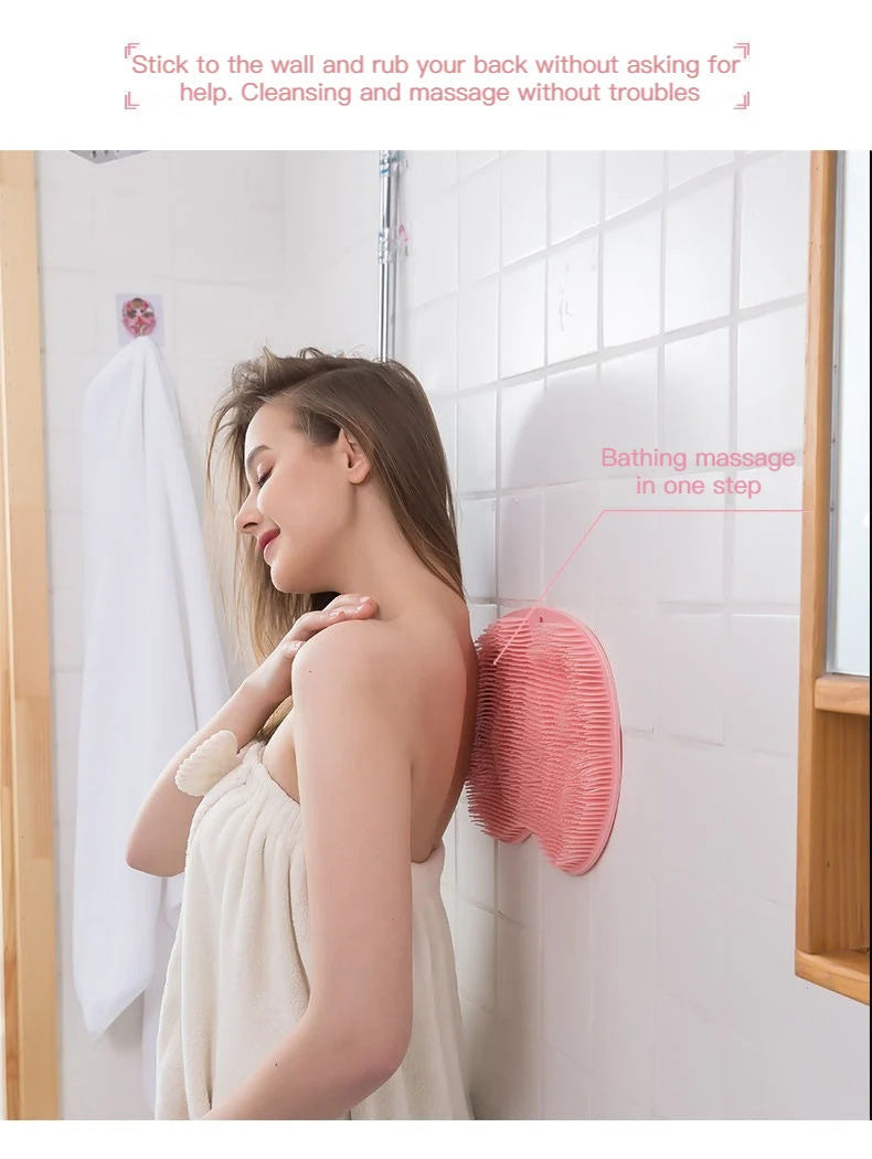 Shower Foot & Back Scrubber, Anti-Skid Bathroom Silicone Massage Pad
