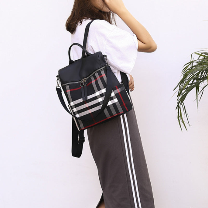 Plaid Dual-purpose Backpack for Women