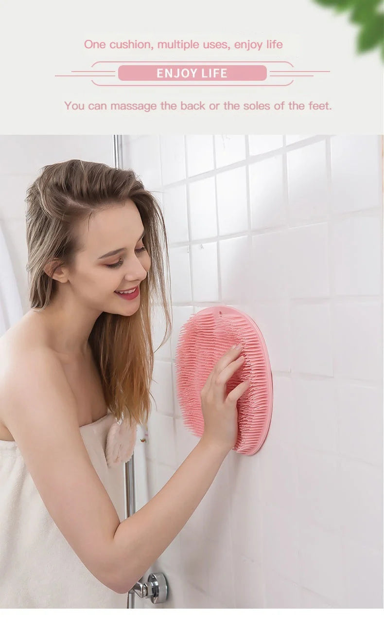 Shower Foot & Back Scrubber, Anti-Skid Bathroom Silicone Massage Pad
