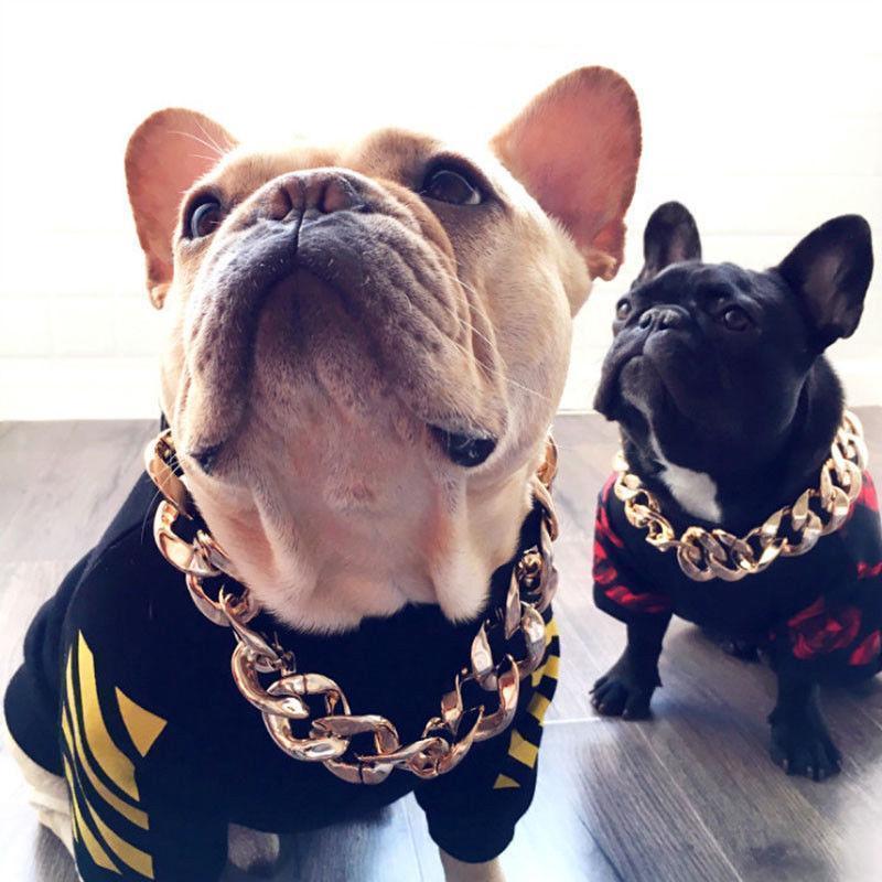 Thick Gold Chain Pets Safety Collar