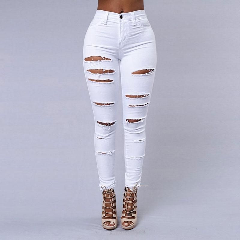 Women Sexy Jeans, White and Black
