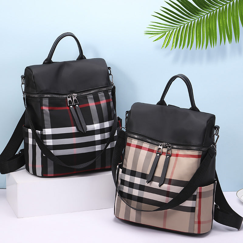 Plaid Dual-purpose Backpack for Women