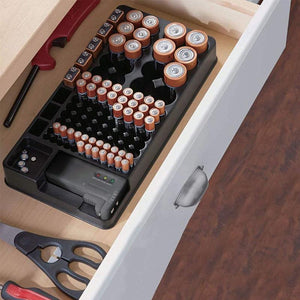 Battery Storage Organizer With Tester