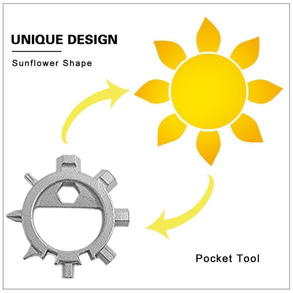 Amenitee 12-in-1 Gear Stainless Steel Sunflower Multi-tool