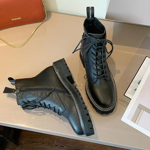 WOMEN'S Genuine Leather straps Martin Boots