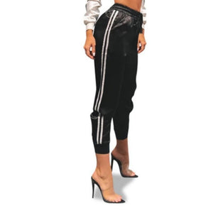 Women Joggers Casual Loose Side Striped Long Pants