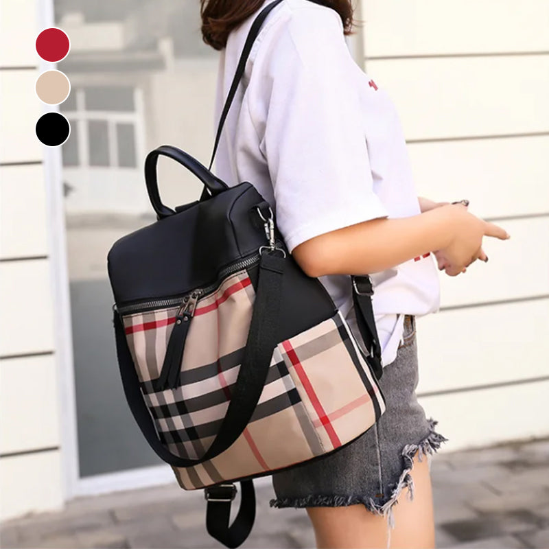 Plaid Dual-purpose Backpack for Women