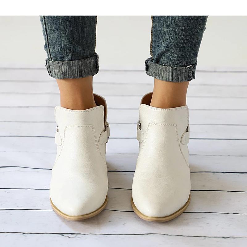 Women Genuine Leather Cossacks Ankle Boots
