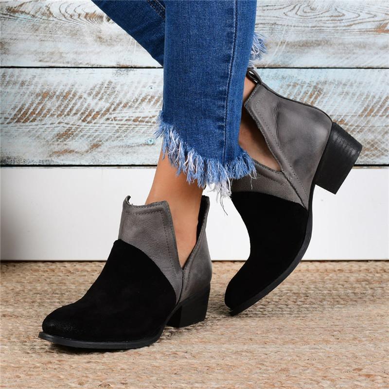 Women Patchwork Ankle Boots