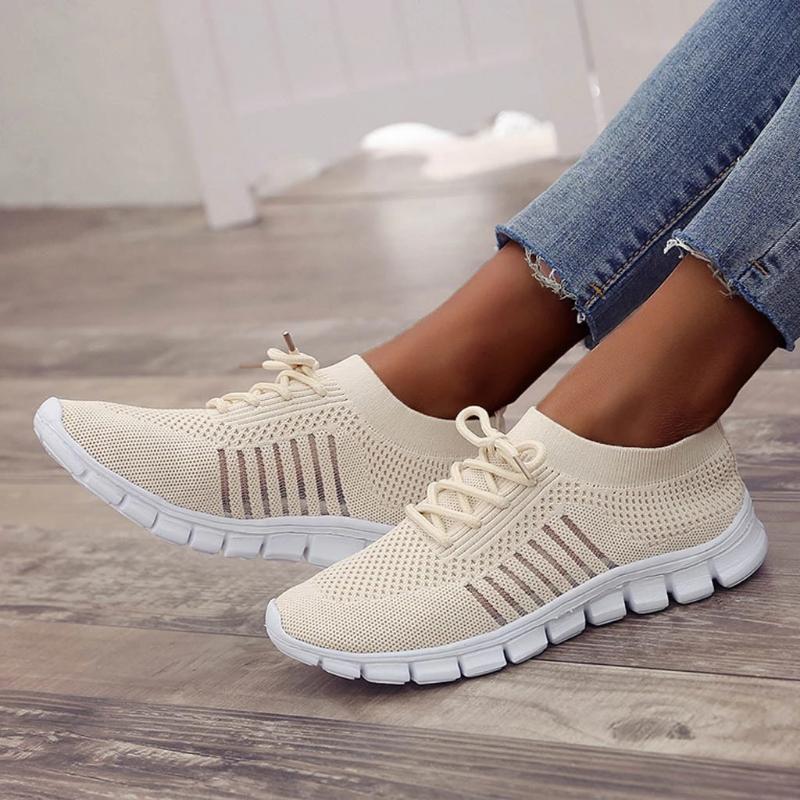 Women Walking Mesh Lace Up Casual Breathable Sneakers