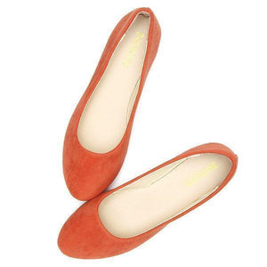 Big Size Suede Candy Color Pure Color Pointed Toe Light Slip On Flat Loafers