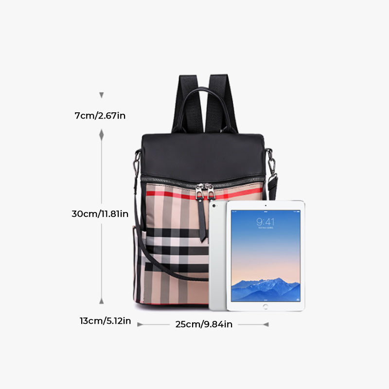 Plaid Dual-purpose Backpack for Women