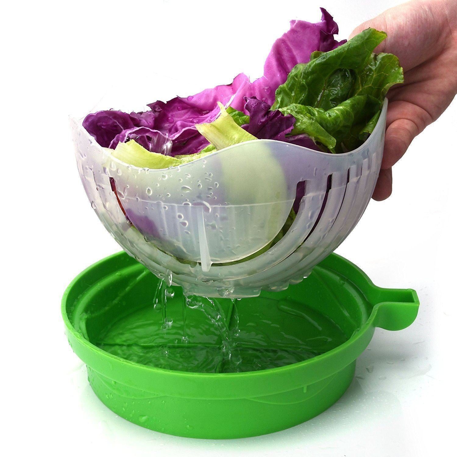 Hirundo Upgraded Salad Cutter Bowl, Green