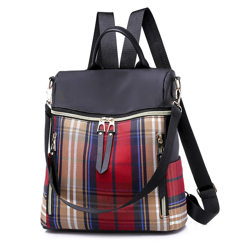 Plaid Dual-purpose Backpack for Women