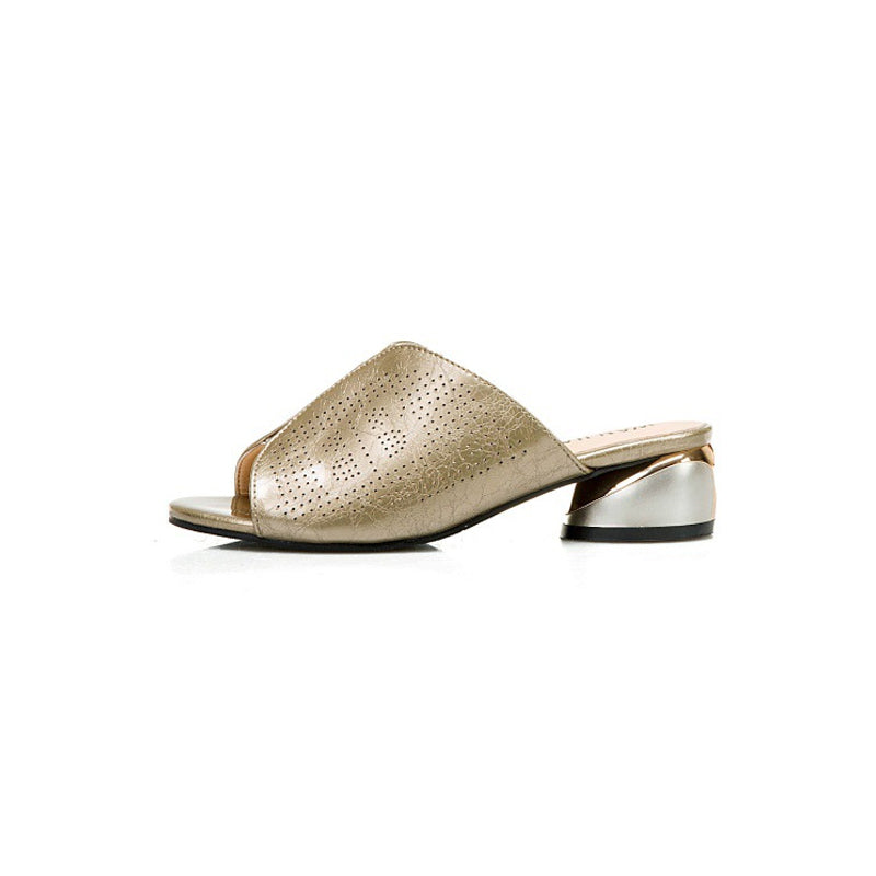 Fish Mouth Soft Leather Sandals