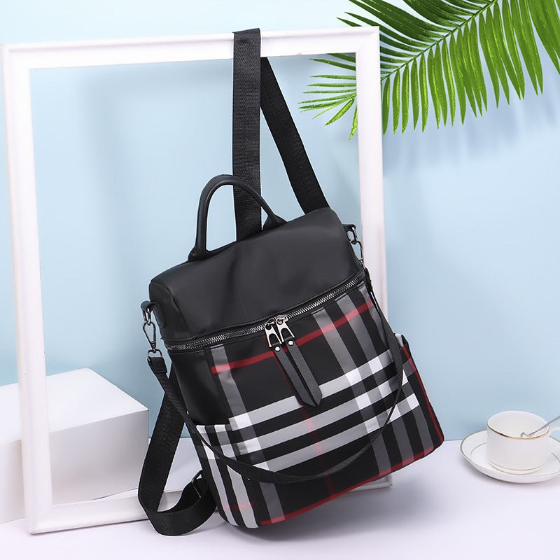 Plaid Dual-purpose Backpack for Women